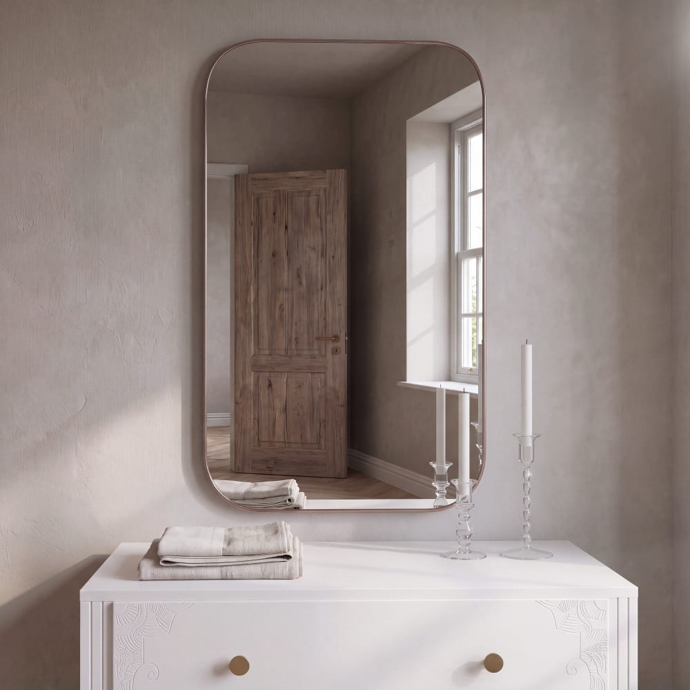 Miroir rectangulaire en bois de chêne, 60x100 cm