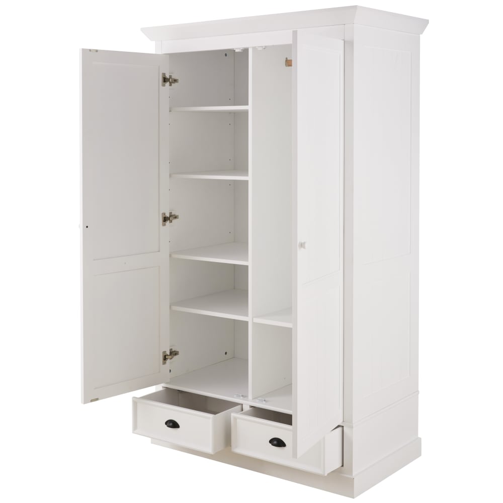 Witte kledingkast met 2 laden, 114 - Maisons Du Monde
