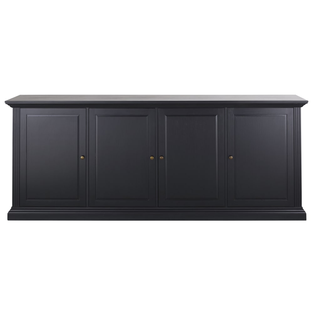 Buffet 4 portes noir, L210 cm