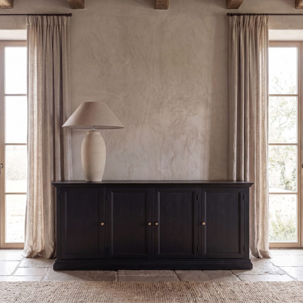 Buffet 4 portes noir, L210 cm — vue 3