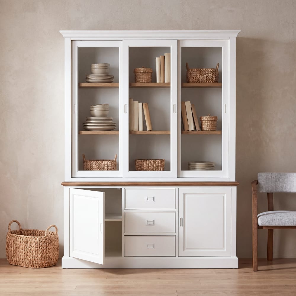Vaisselier blanc, L159 cm Vaisselier blanc, L159 cm