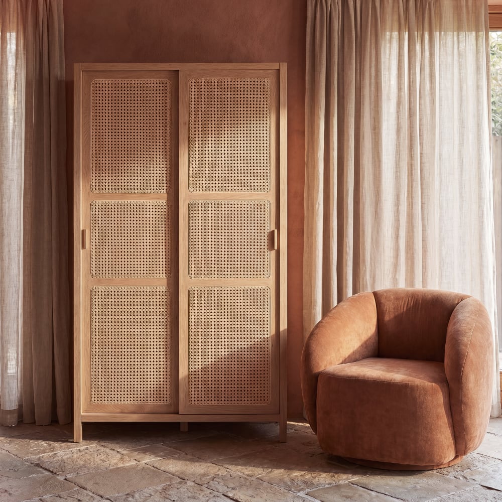 Armoire avec cannage en rotin, L100 cm — vue 3
