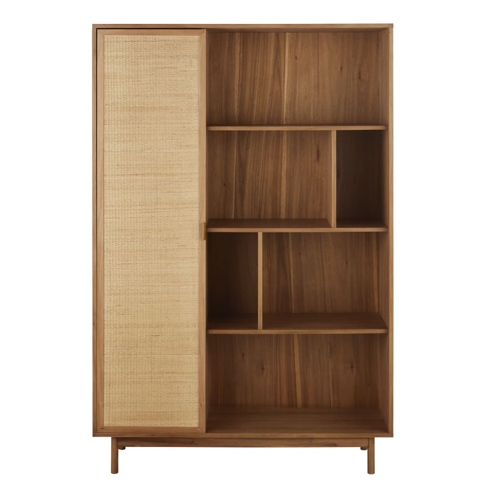 Bücherregal aus Akazienholz und Akazienfurnier, L 120 cm -