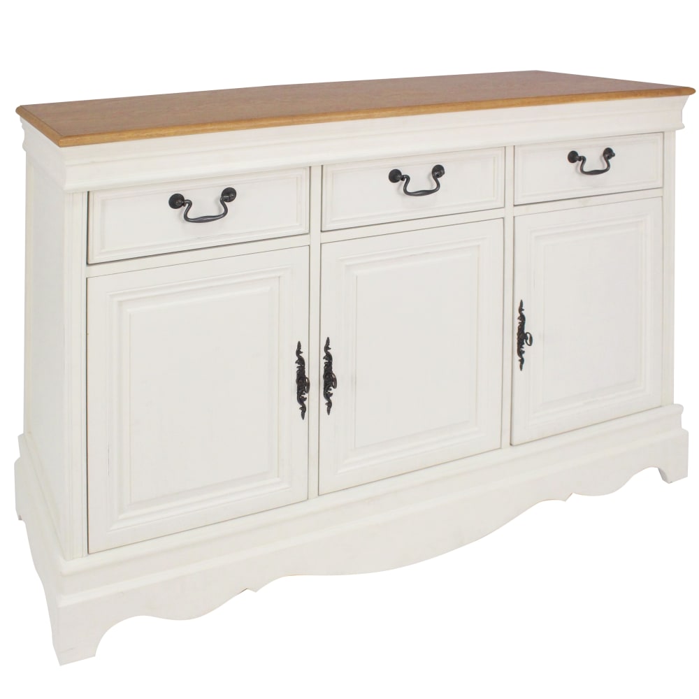 Buffet 3 portes 3 tiroirs crème, L131 cm — vue 4