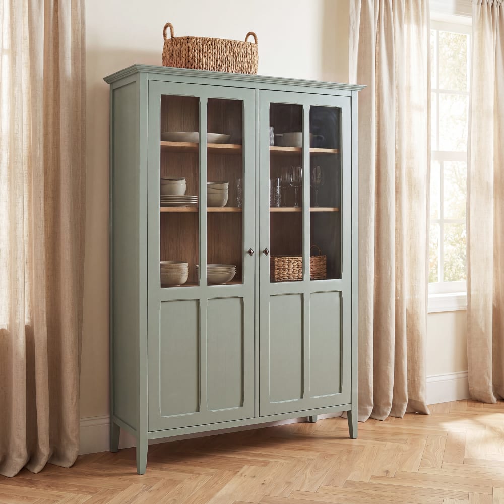 Vaisselier vert grisé, L125 cm
