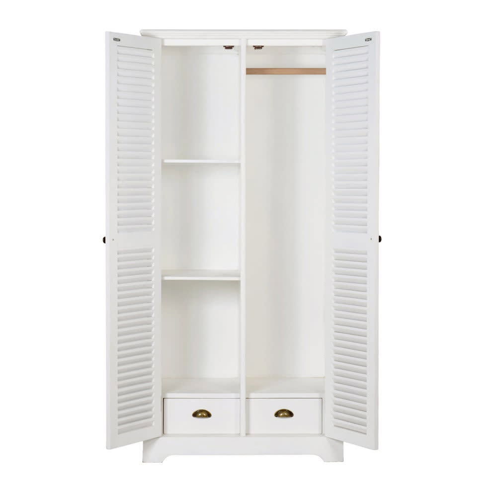 Witte 2-deurs kledingkast, 86 - Maisons Du Monde