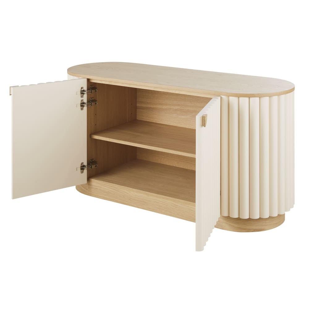 Buffet avec rondins blanc mat, L140 cm — vue 4