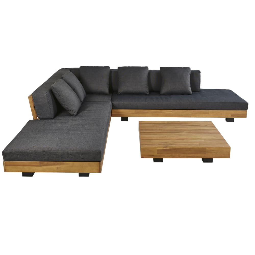 Salon de jardin 6 places gris anthracite — vue 3