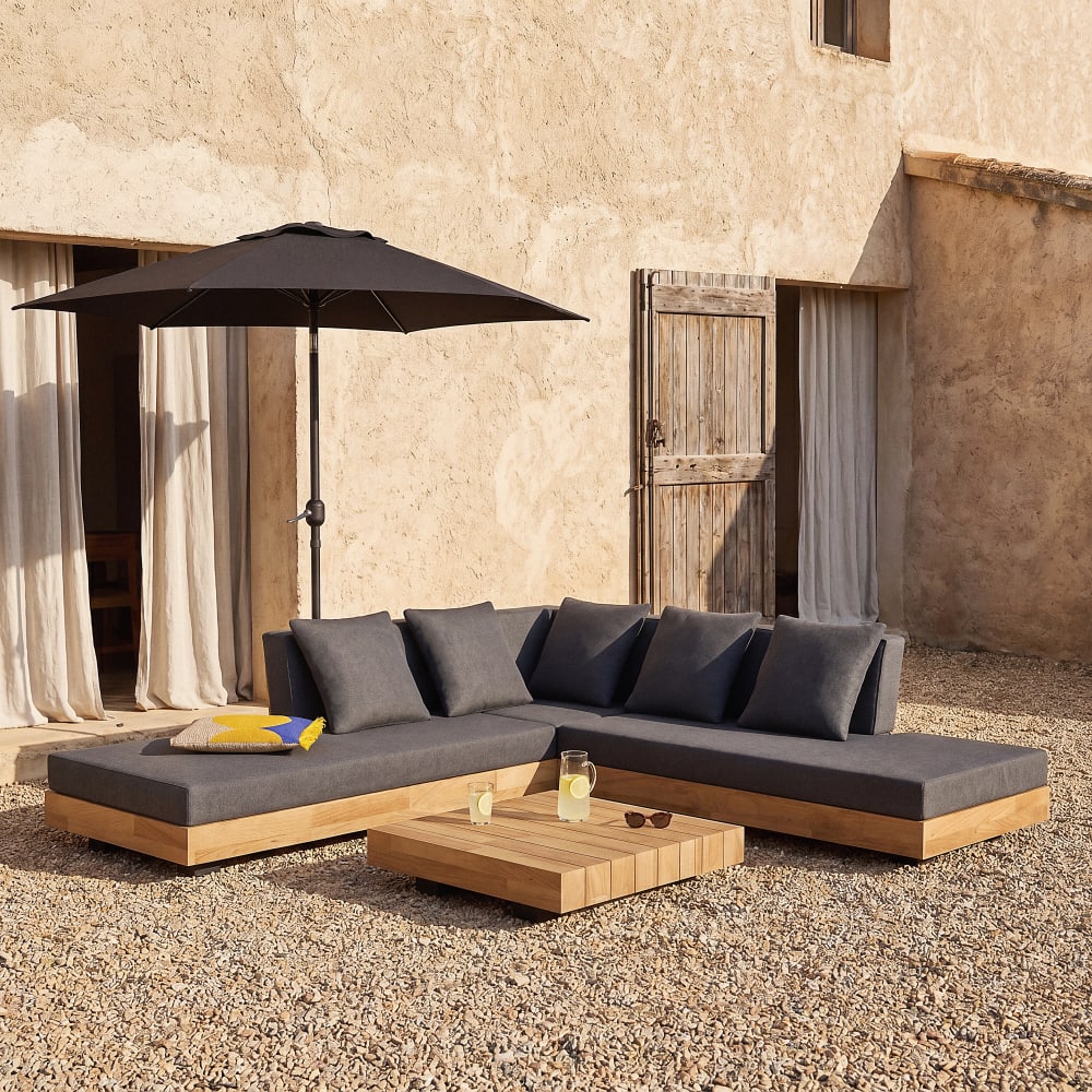 Salon de jardin 6 places gris anthracite