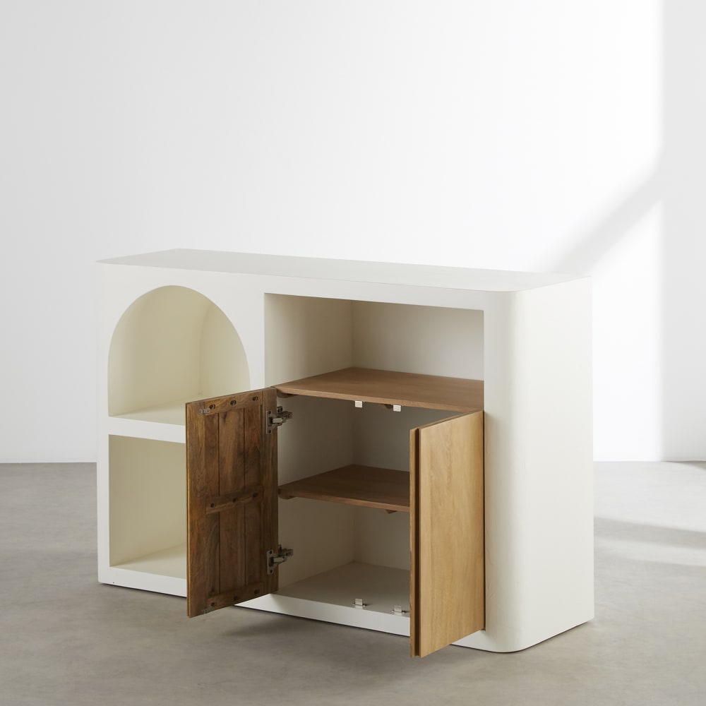 Bibliothèque basse blanc crème, L140 cm — vue 4