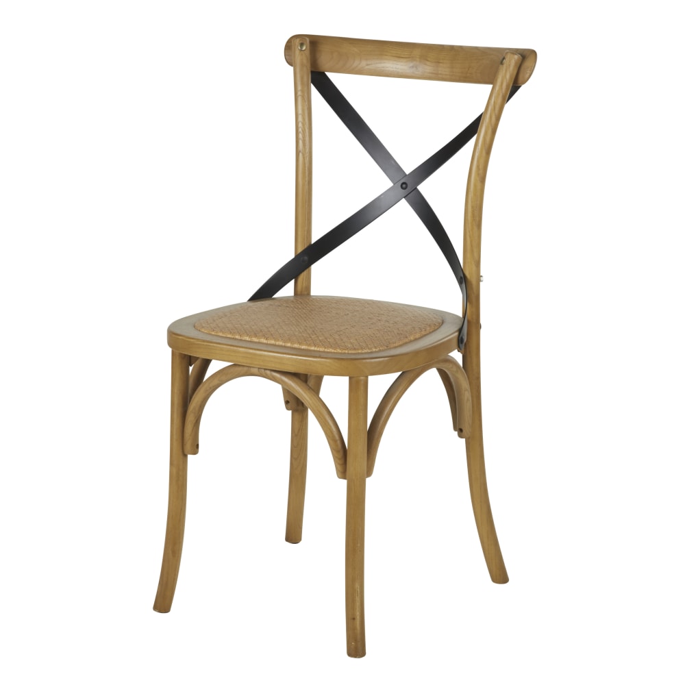 Chaise bistrot foncée et acier noir — vue 3