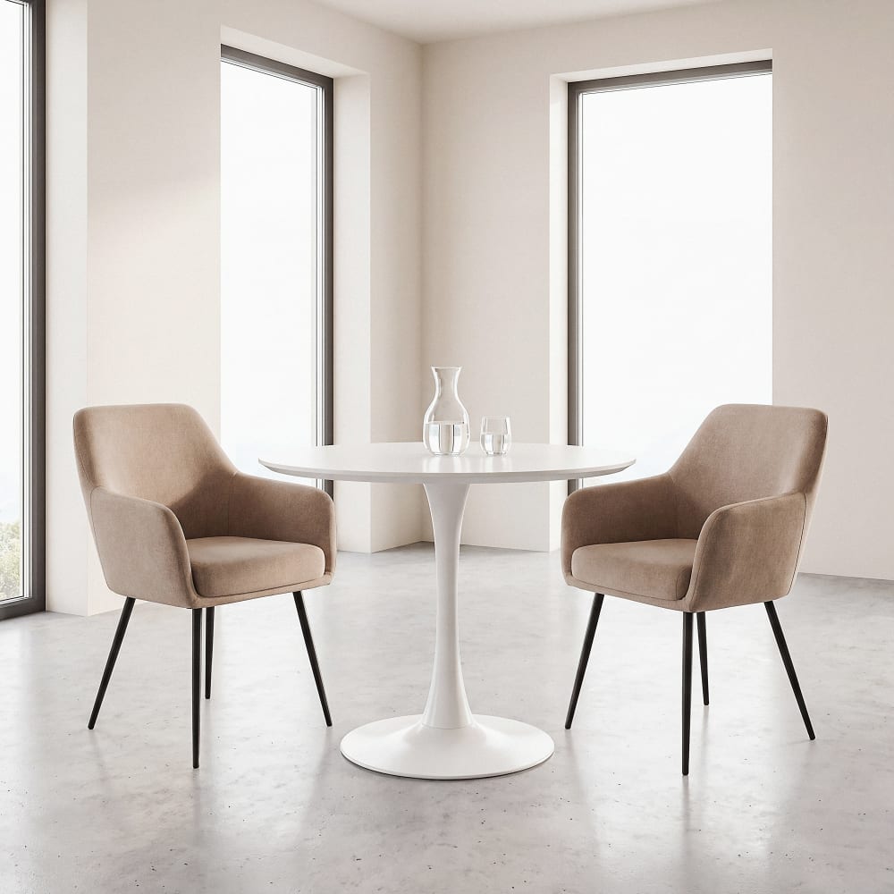 Table à manger ronde blanche, ∅100 cm