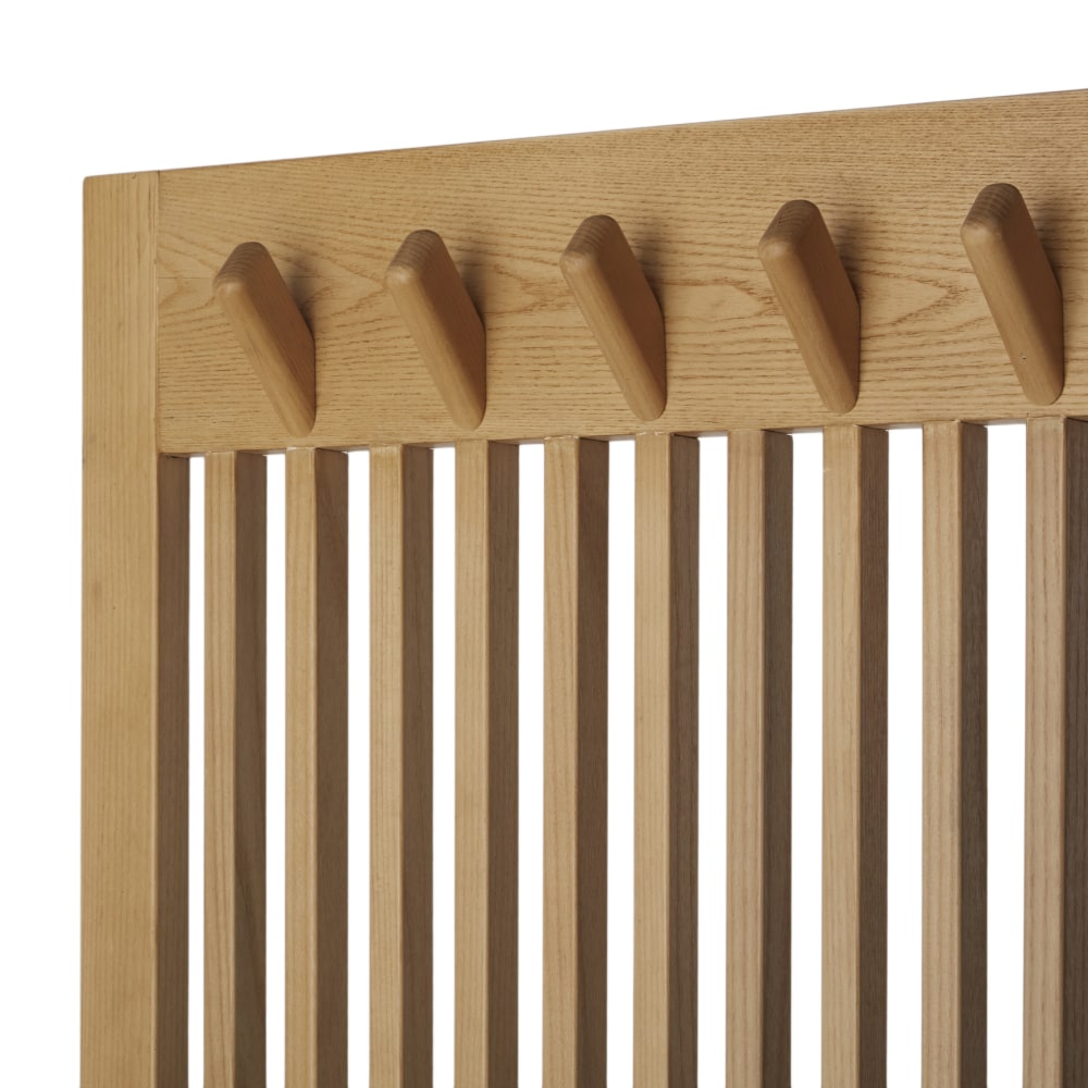 Vestiaire modulable 3 portes avec portant en bois de frêne gris anthracite L122 — vue 4