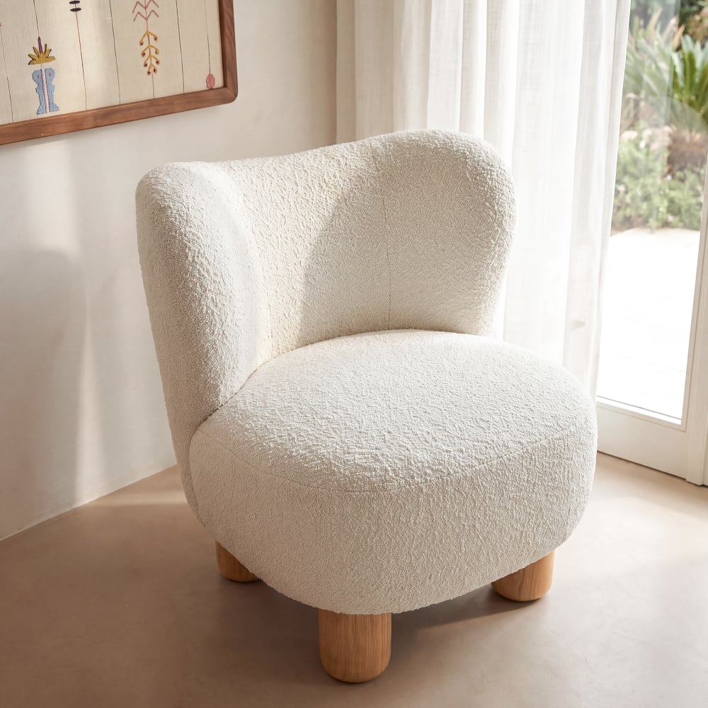 Fauteuil bouclettes écrues