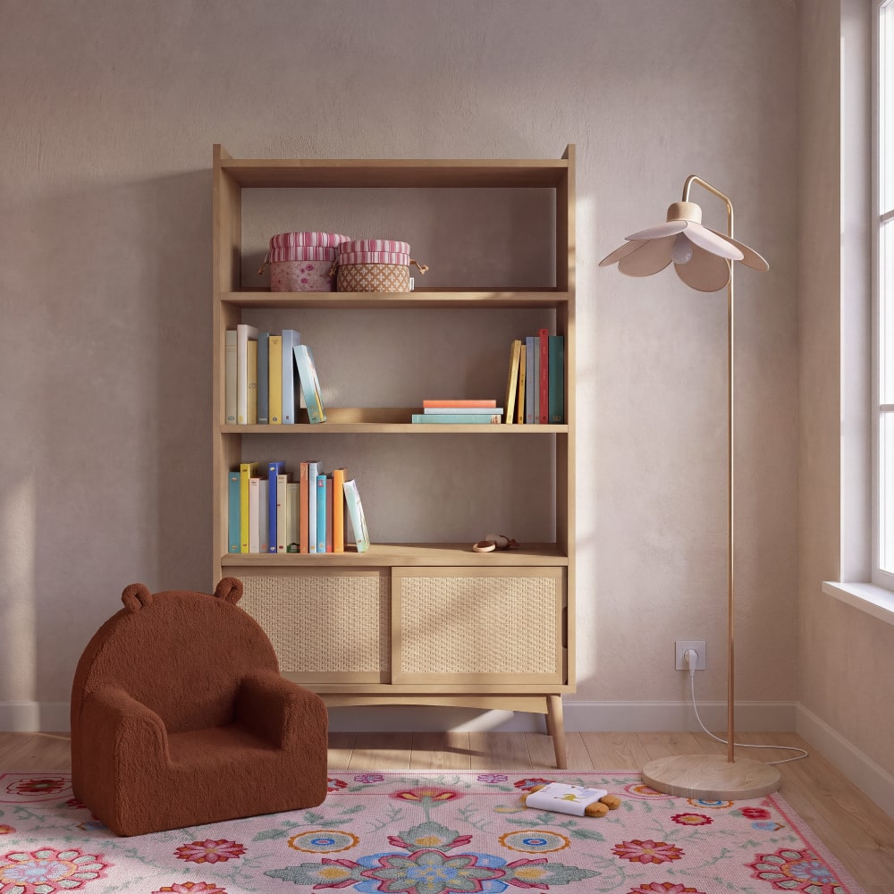 Maisons du Monde - Lampadaire pétales de fleur doré et beige H143