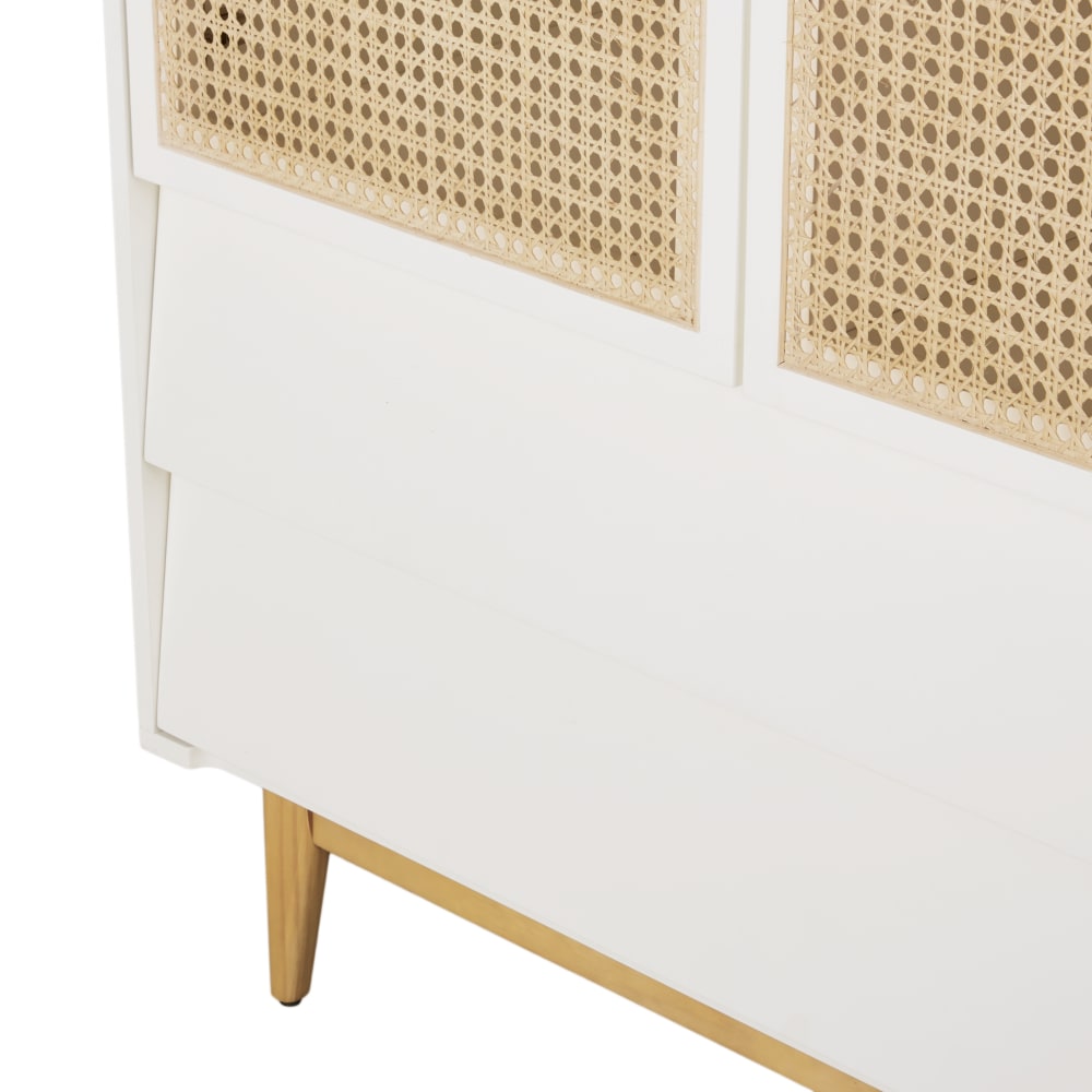 Armoire blanche et cannage en rotin, L105 cm — vue 4