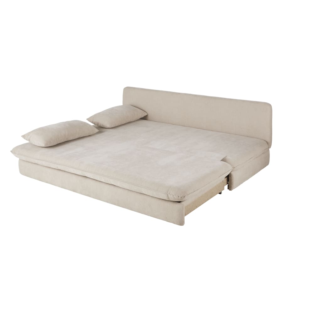 Canapé convertible 2/3 places beige — vue 4