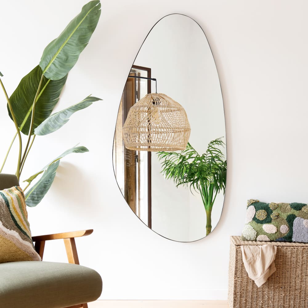 Miroir organique en acier noir, 70x140 cm — vue 4