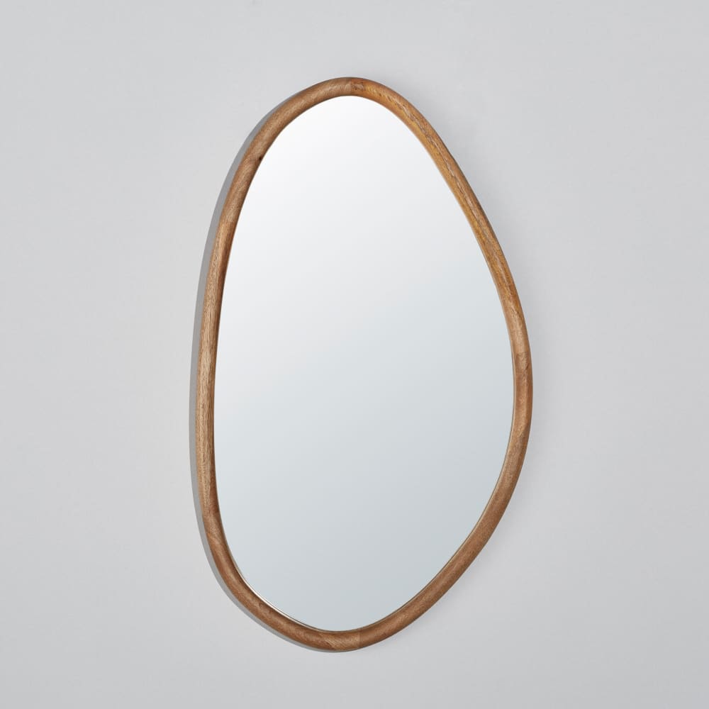 Miroir organique en bois de manguier, 70x120 cm