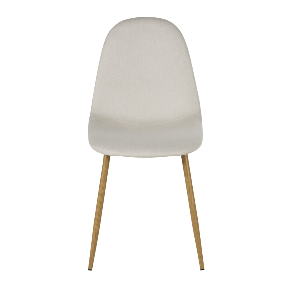 Chaise beige et pieds en acier imitation chêne — vue 3