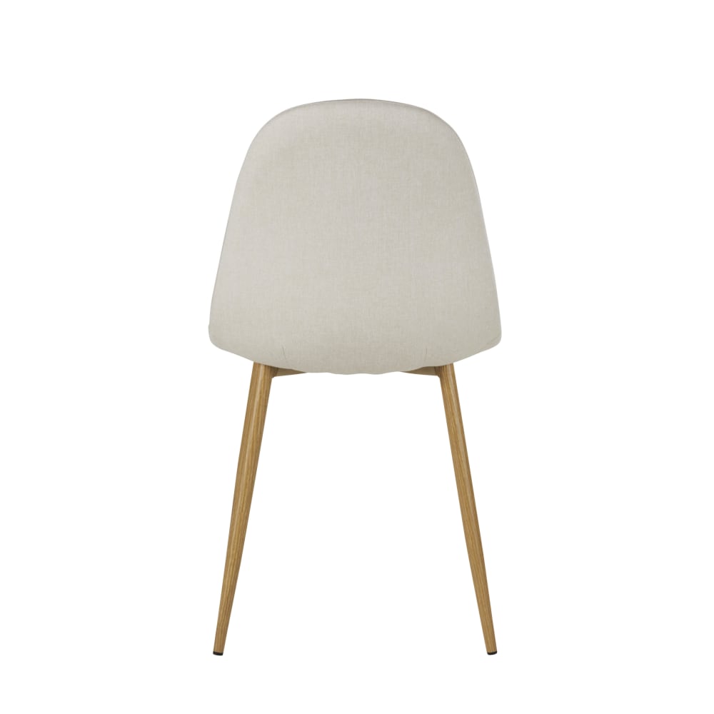 Chaise beige et pieds en acier imitation chêne — vue 4