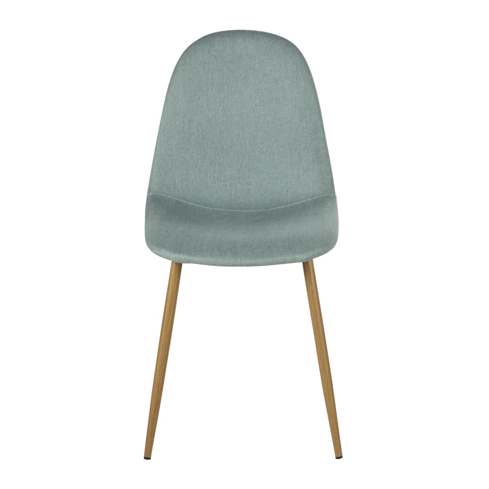 Chaise en tissu recyclé vert d'eau et pieds en acier imitation chêne — vue 4