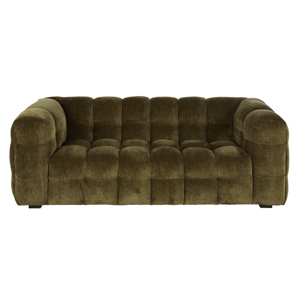 Wolkenförmiges 2-Sitzer-Sofa in Khakigrün mit Vintage-Effekt -