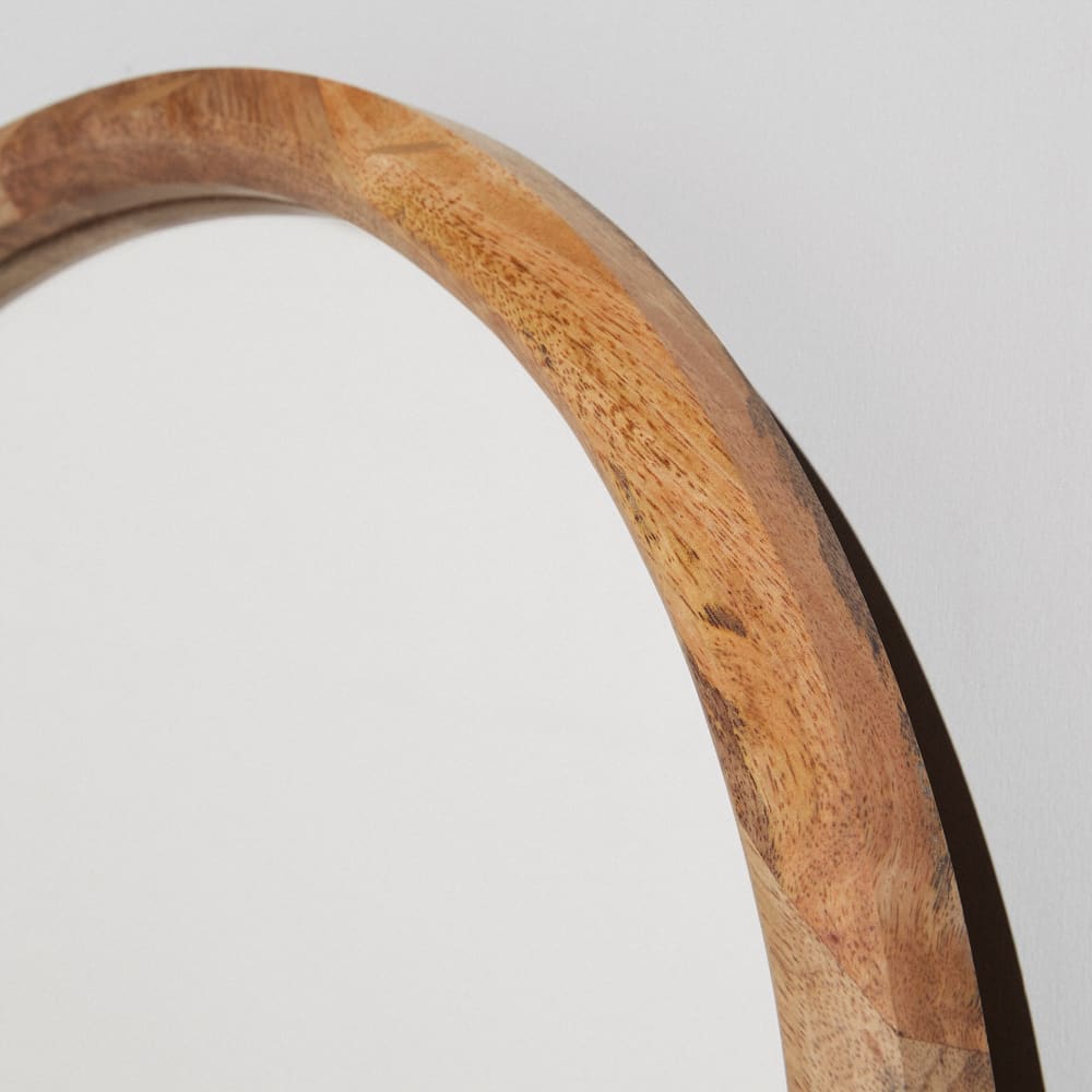 Großer ovaler Spiegel aus Mangoholz, 60 x 170 cm - Maisons Du