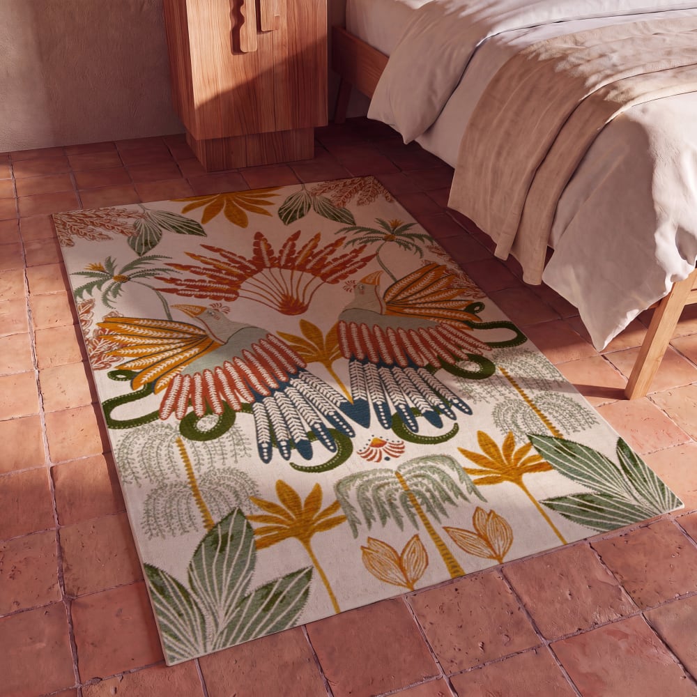 Tapis tissé jacquard multicolore, 90x150 cm