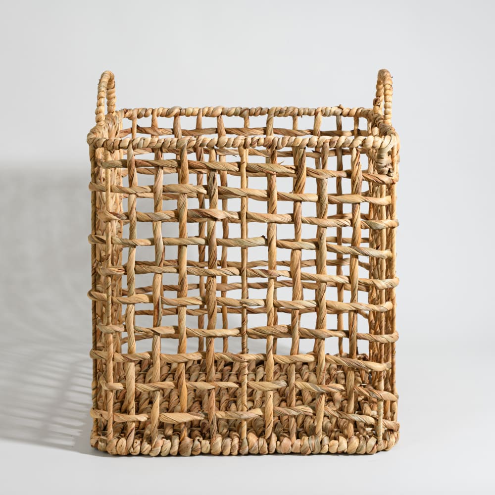 Panier de rangement en jacinthe d'eau et rotin — Beyit