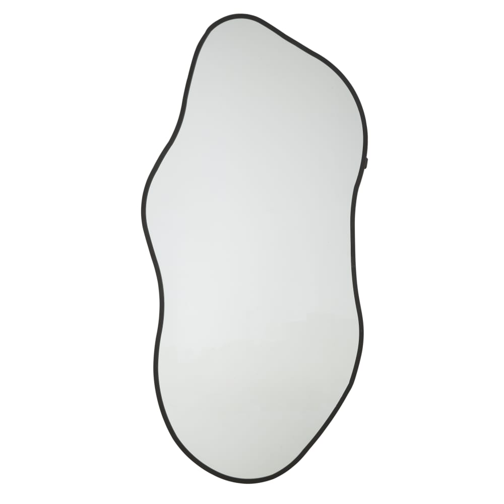 Miroir organique en acier noir, 72x156 cm