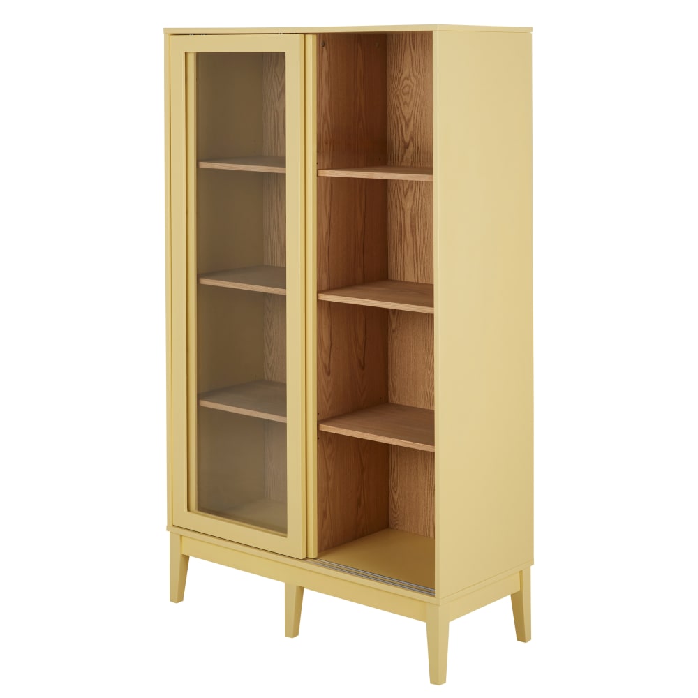 Vitrine vintage 2 portes jaune clair - Maisons Du Monde