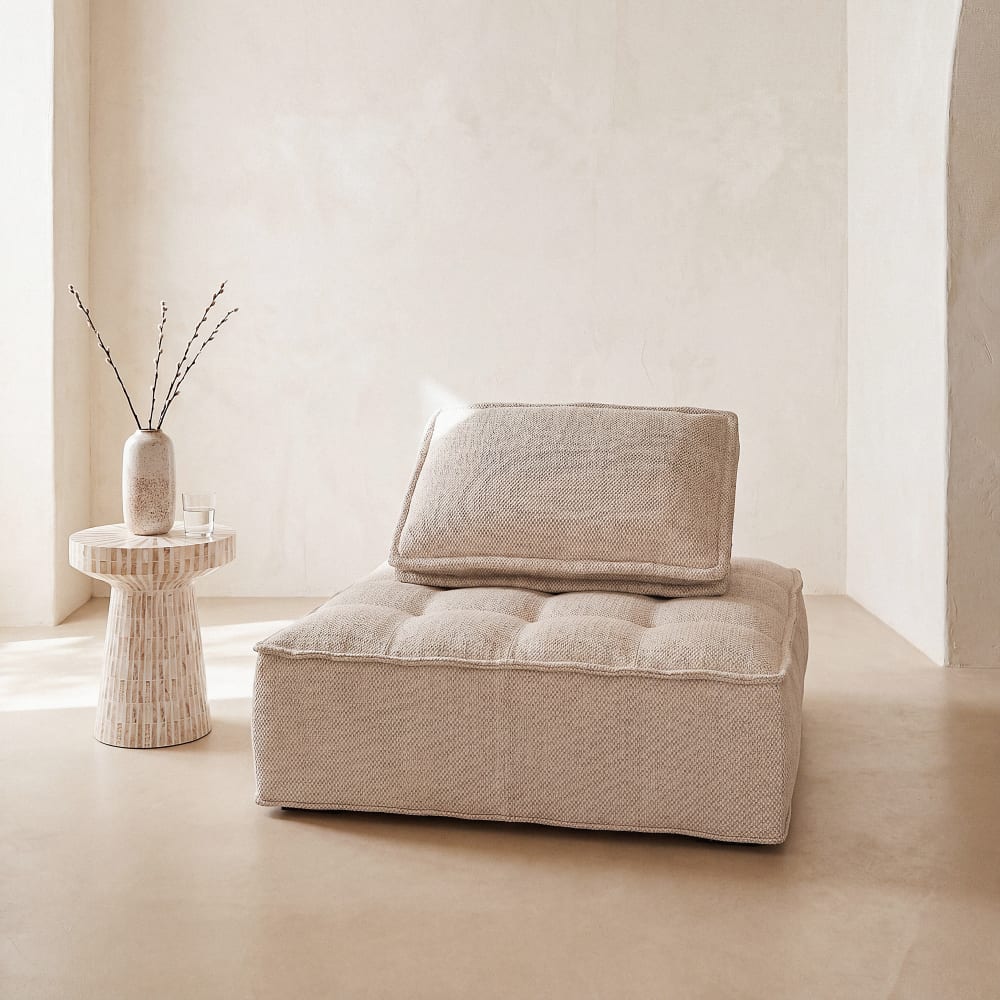 Chauffeuse 1 place pour canapé modulable beige sable