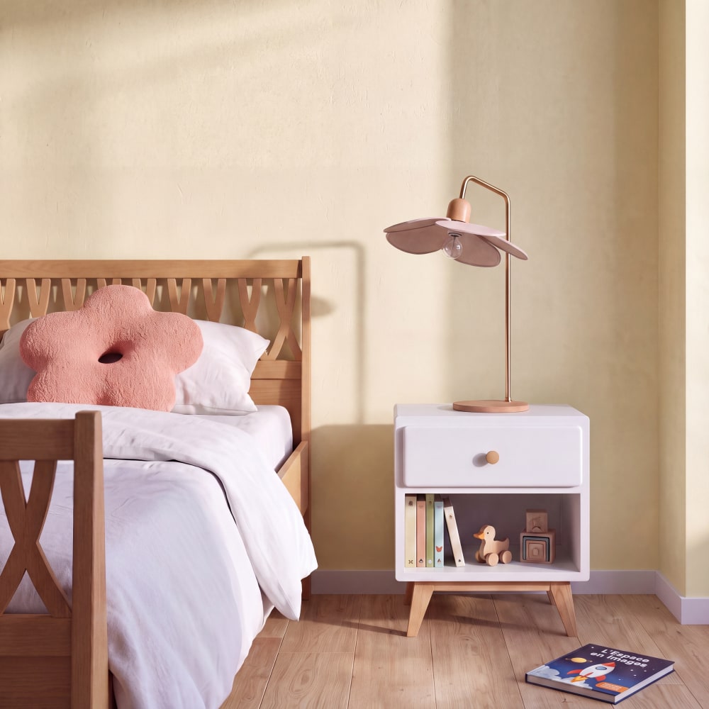 Maisons du Monde - Lampe à poser pétale en bois d'hévéa tricolore