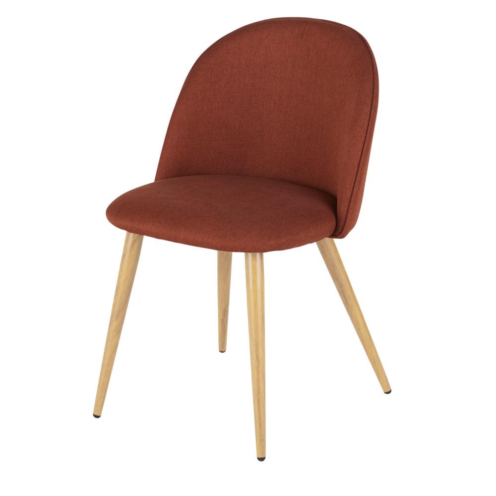 Chaise orange écureuil et acier imitation chêne — vue 3
