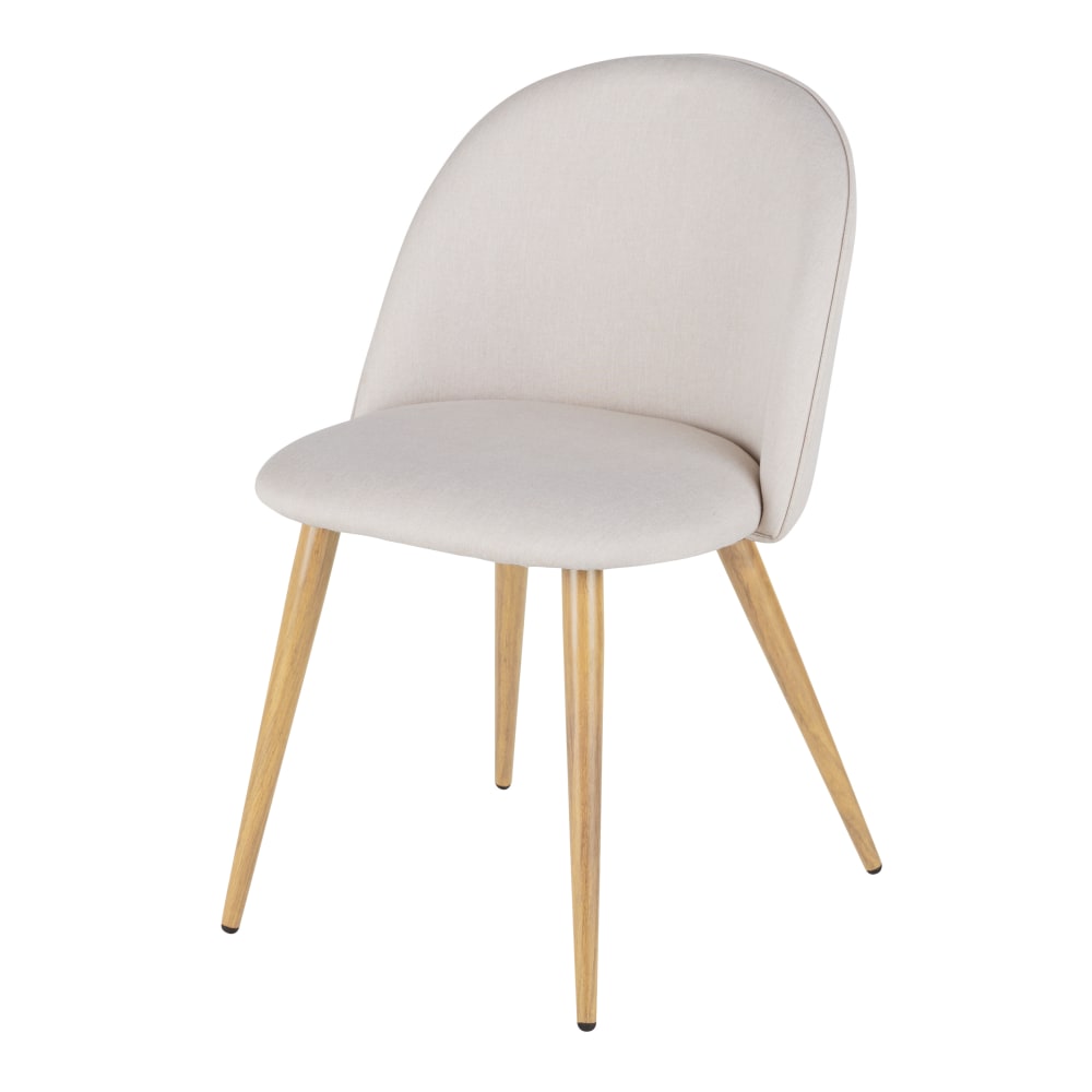 Chaise beige et acier imitation chêne — vue 3