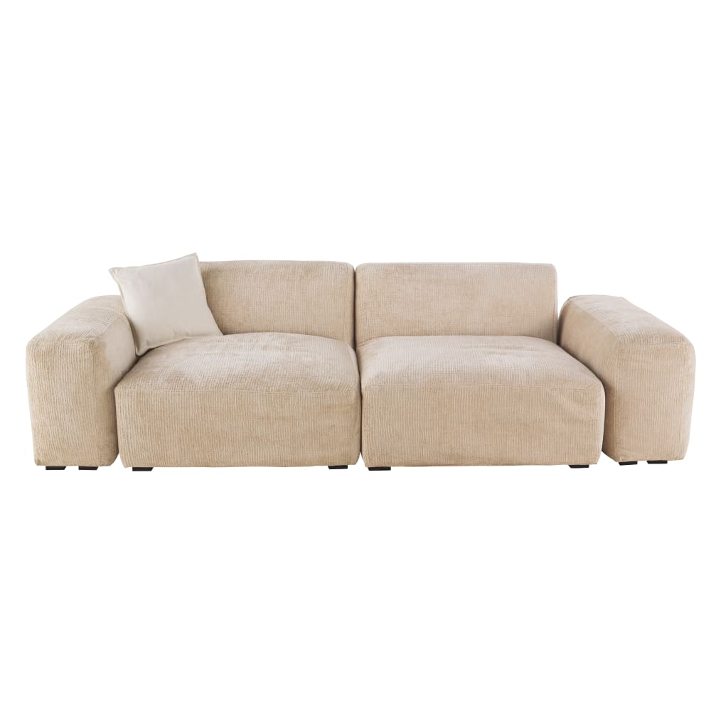 Divano a 2/3 posti beige con rivestimento sfoderabile - Maisons