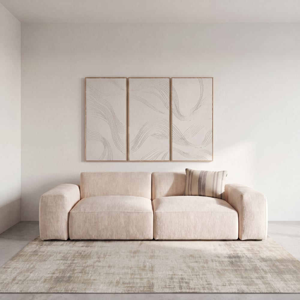 Canapé 4 places déhoussable beige Canapé 4 places déhoussable beige