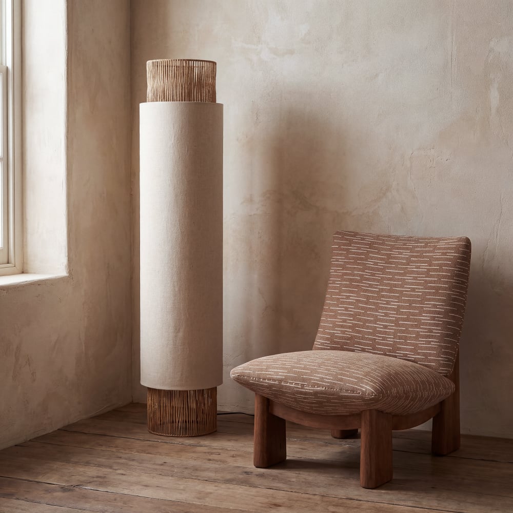 Lampadaire en lin et jute, H126 cm Lampadaire en lin et jute, H126 cm