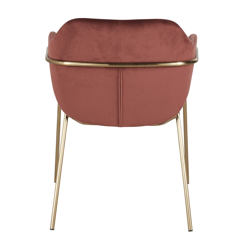 Chaise en velours terracotta et acier doré — vue 4