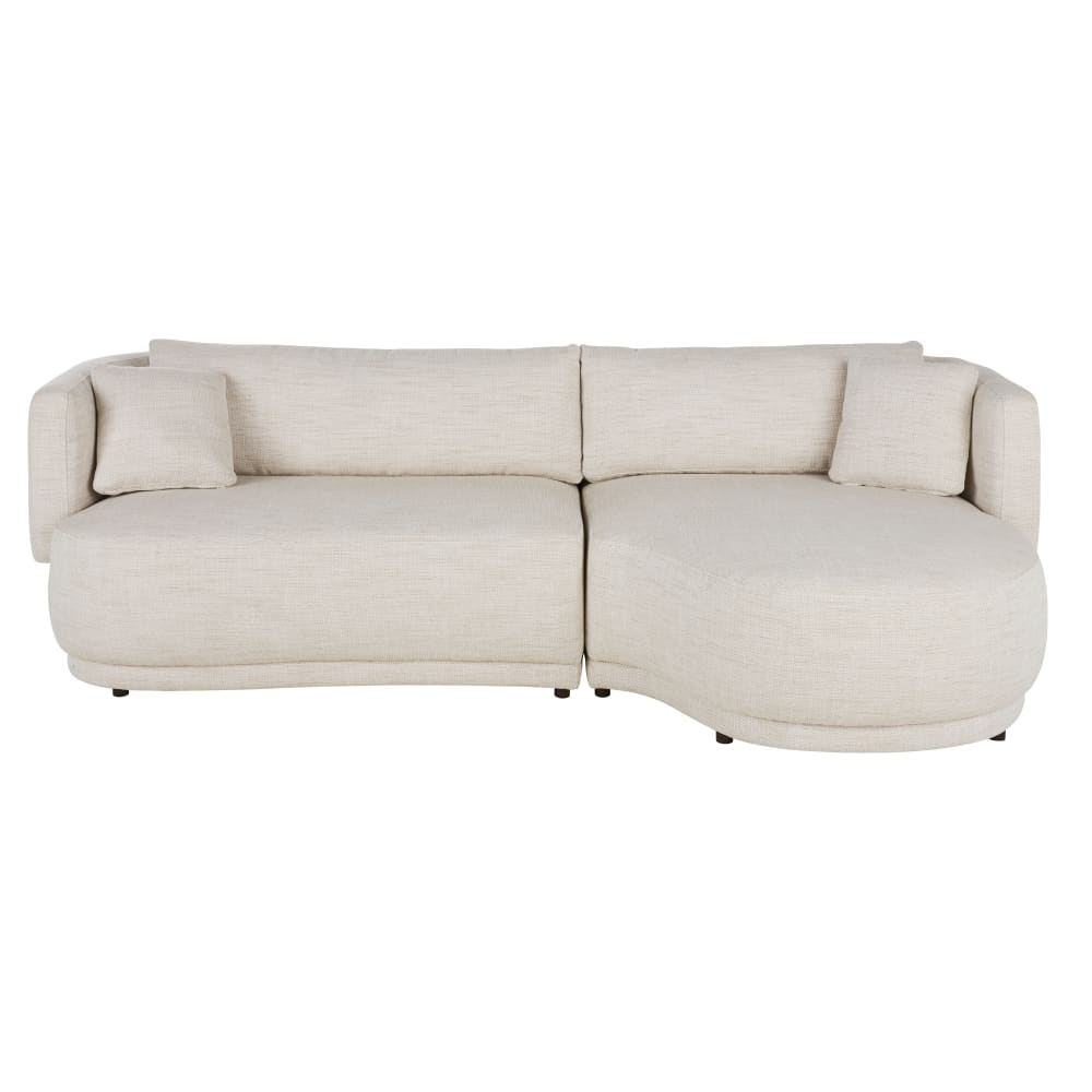 Canapé d'angle droit 3/4 places beige sable - 260 cm