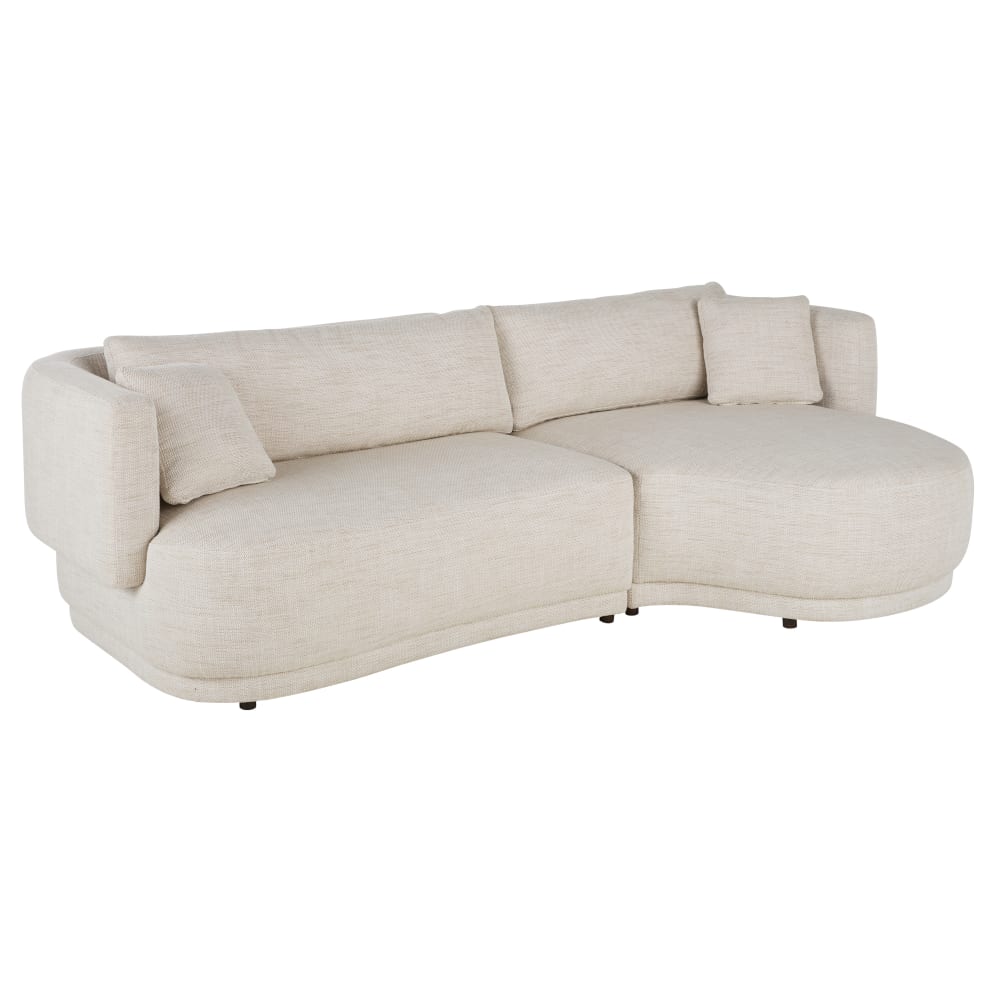 Canapé d'angle droit 3/4 places beige sable - 260 cm — vue 4