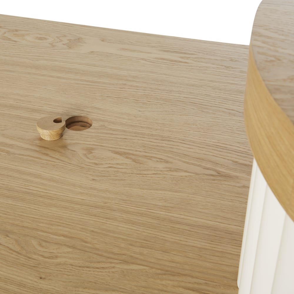Meuble TV effet rondins blancs, L160 cm — vue 4