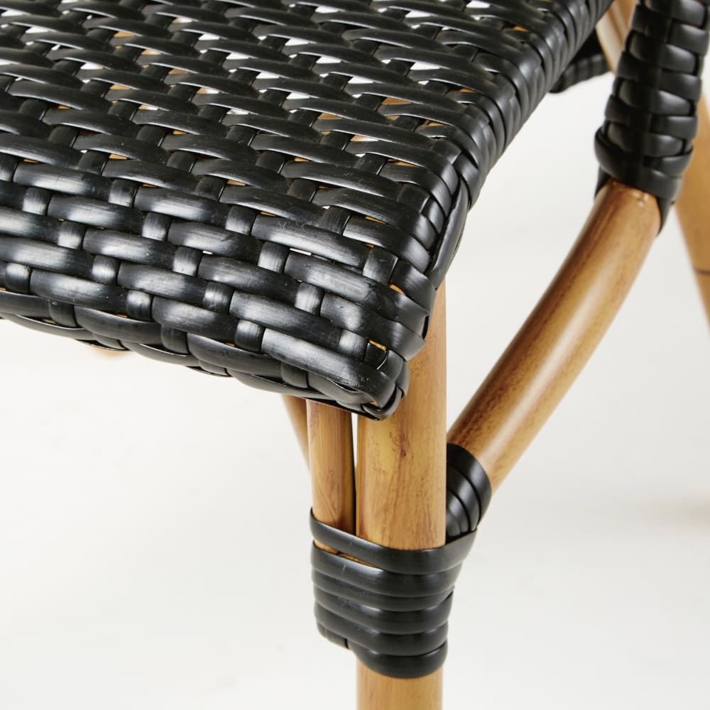Chaise de jardin professionnelle en résine tressée noire H88 — vue 4