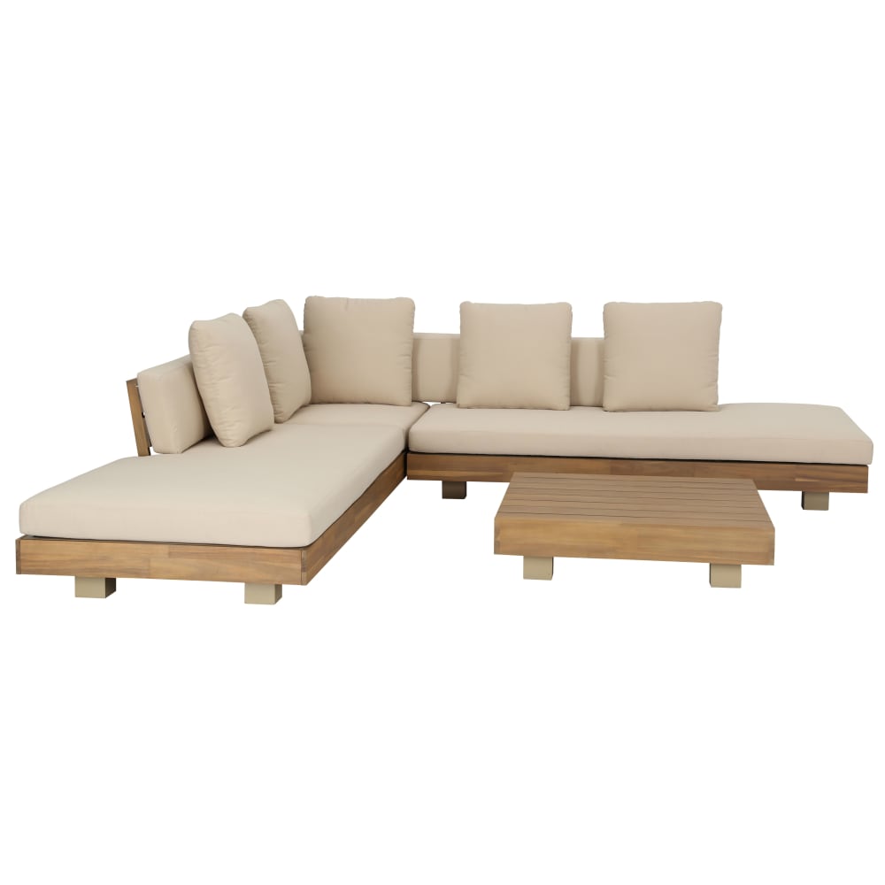 Salon de jardin 6 places coloris sable — vue 3