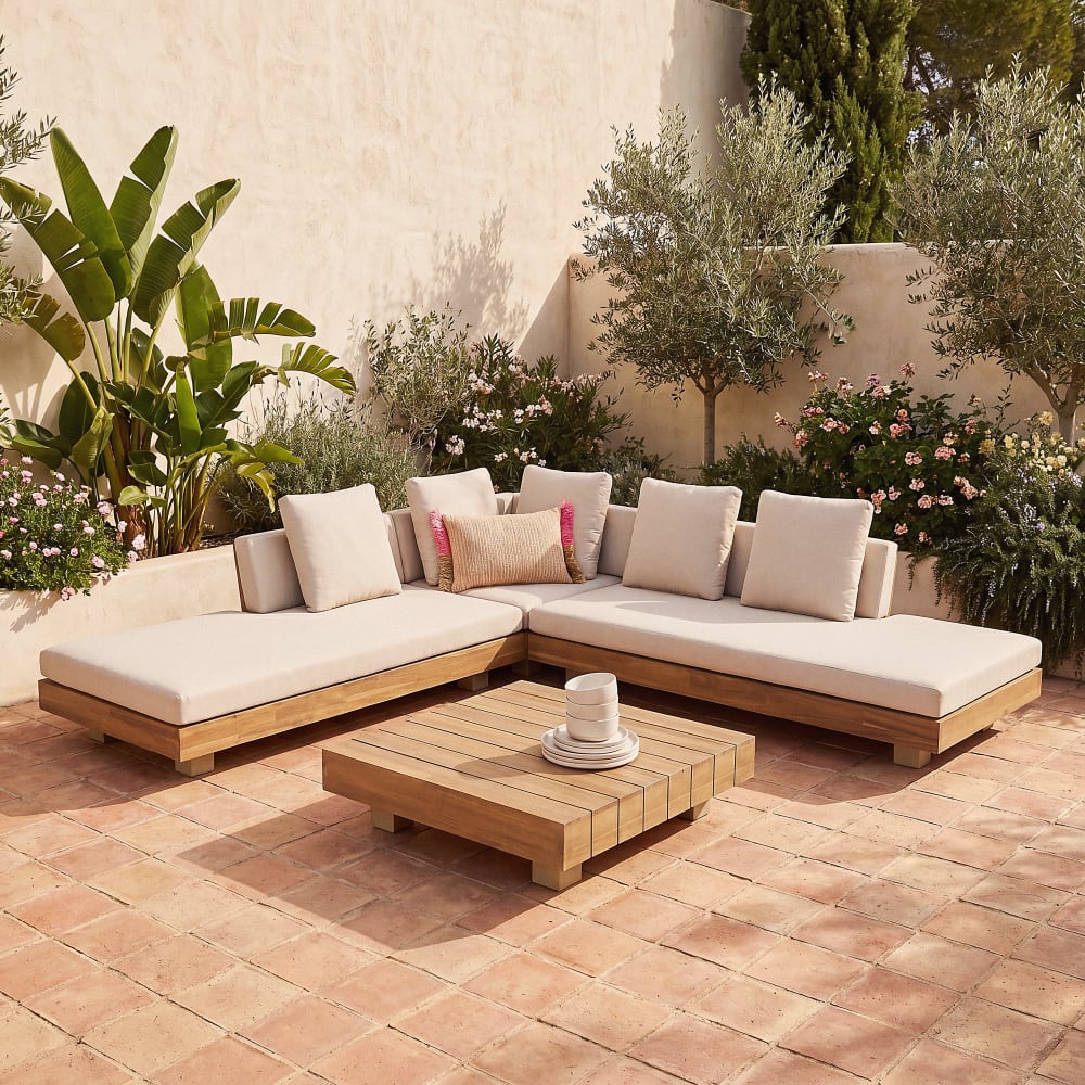 Salon de jardin 6 places coloris sable