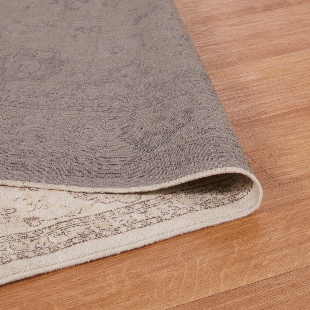 Tapis tissé jacquard gris et beige, 160x230 cm — vue 4