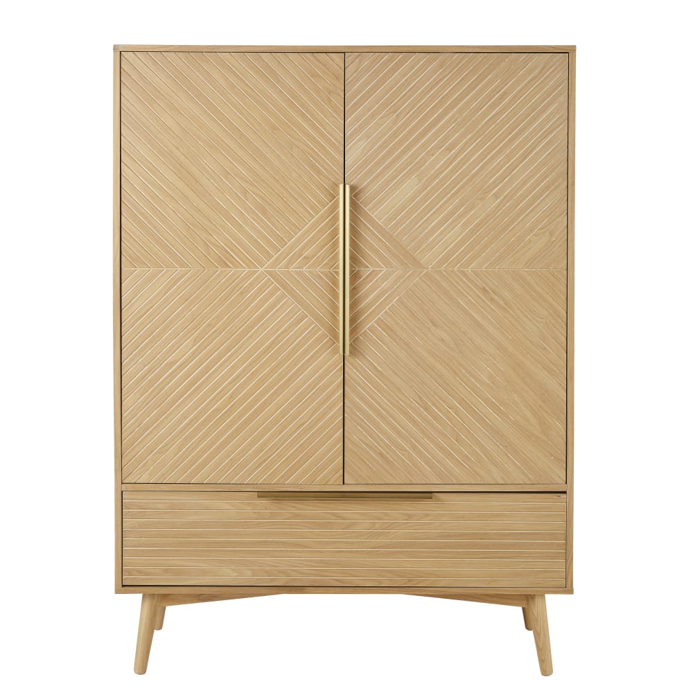 Armoire en bois de frêne et placage frêne, L106 cm