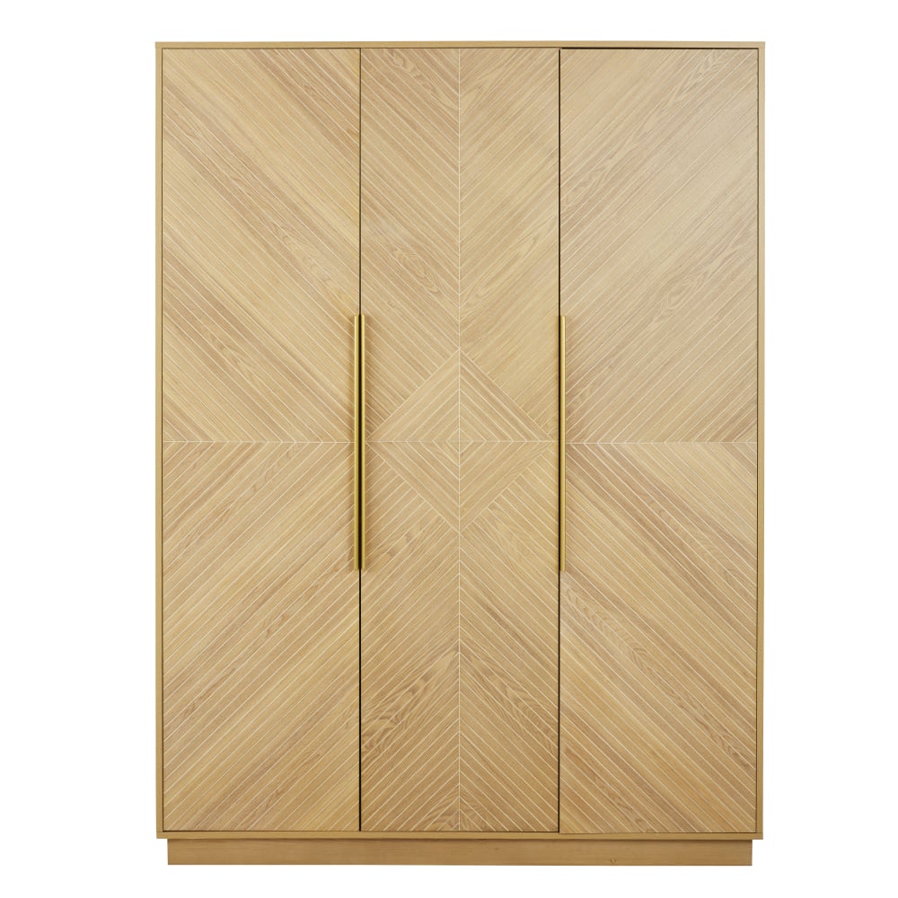 Armoire 3 portes en placage frêne, L141 cm — vue 3