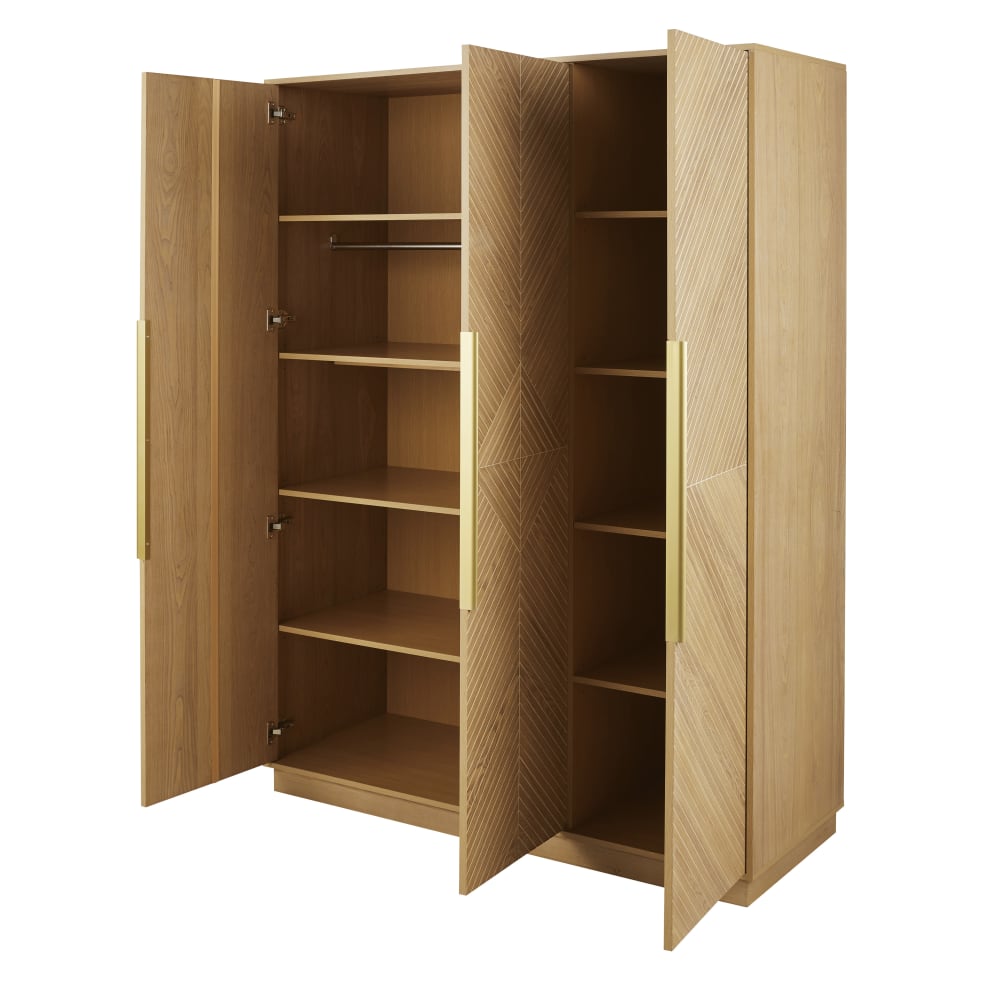 Armoire 3 portes en placage frêne, L141 cm — vue 4